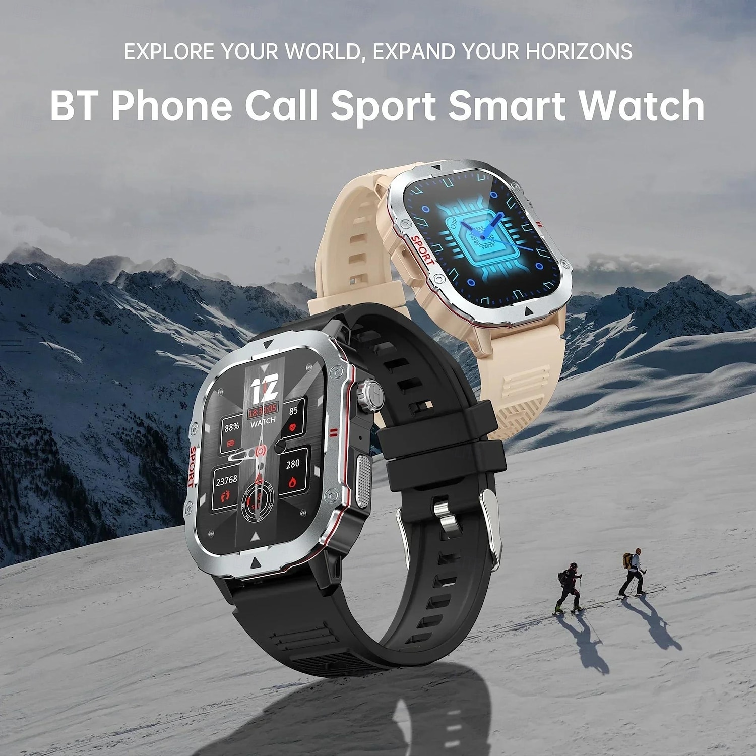 2025年 ミリタリースマートウォッチ メンズ 防水 アウトドア スポーツ フィットネストラッカー ヘルスモニター 2.19 BT通話スマートウォッチ コレクション – $28.99 –P1