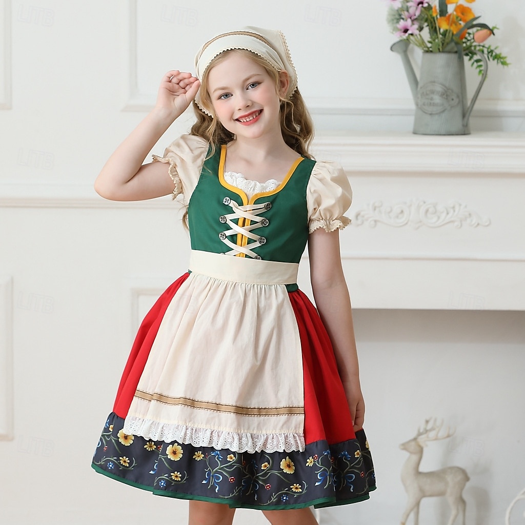 Víspera de Todos los Santos Oktoberfest Vestidos Falda acampanada Mucama bávaro Munich prados Chica Carnaval Festival de Cerveza Paño de estilo tradicional 2026 - $49.99 –P3