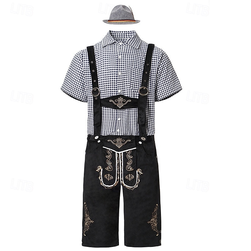Oktoberfest Lederhosen Camisas Sombrero alpino bávaro Alemán alpino prados Hombre Fiesta Festival de Cerveza Paño de estilo tradicional 2026 - $61.99 –P10