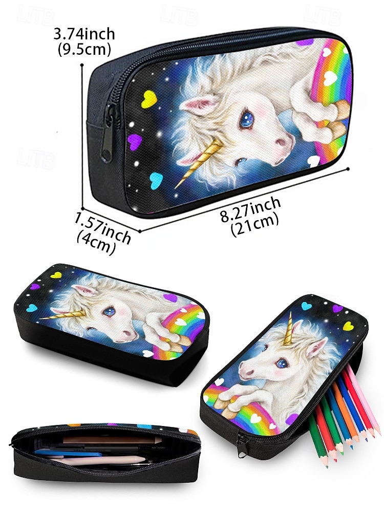 Girls'3-Piece Unicorn Backpack Set with Lunch Bag and Pencil Case – Colorful Rainbow Design for Elementary School and Daily Use Kayomi Harai 2025 - $32.99 –P11