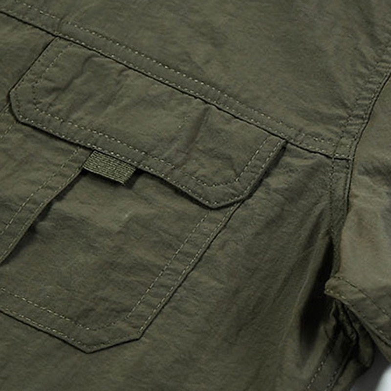 Miesten cargo-paita Kauluspaita vaellukseen Lyhythihainen Sänkyjen avaus Topit Ulko- Kevyt Hengittävä Kesä Kevät Puuvilla Tumman harmaa Musta Armeijan vihreä Tennis Golf Juoksu 2026 - $24.99 –P7