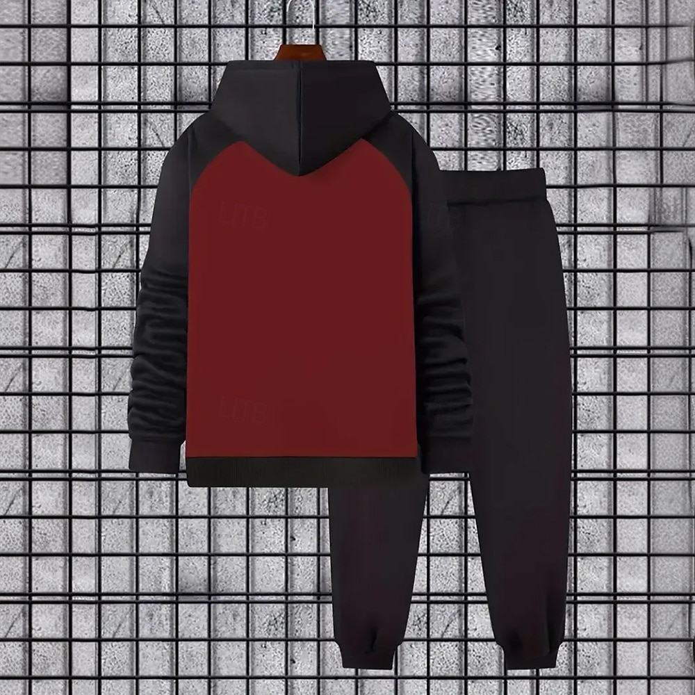 Homens Bloco de cor 2pcs Conjuntos de moletom 3D Moletom Moletom com capuz Manga Longa Calças compridas Com Capuz Casual Diário Roupa Esportiva Impressão 3D Bloco de cor Primavera Outono Inverno de 2025 por $39.99 –P3
