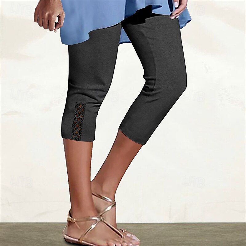Mulheres Calças Capri Leggings Moda Casual Comprimento da panturrilha Cintura Média Tecido Cintura elástica Confortável Respirabilidade Com Stretch Férias Rua Roupa Diária Amarelo Claro Vinho de 2025 por $15.99 –P5