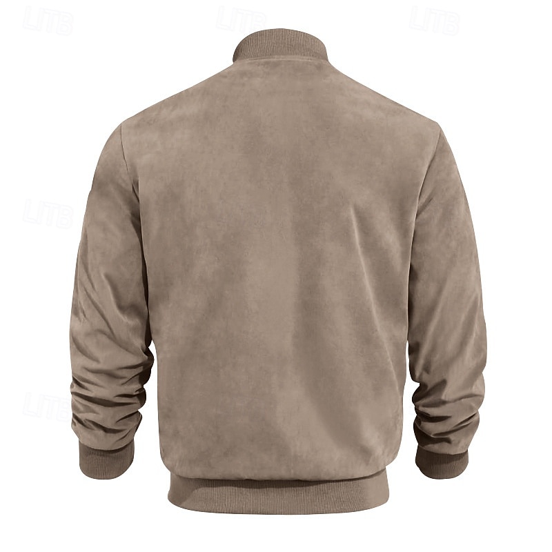 Homme Veste Légère Veste Décontractée Vacances Quotidien Résistant à l'usure Avec Poches Été Printemps Uni Mode Classique Col montant Régulier Noir Bleu Chameau Vert Véronèse Bleu de minuit Veste de 2025 ? $33.99 –P12