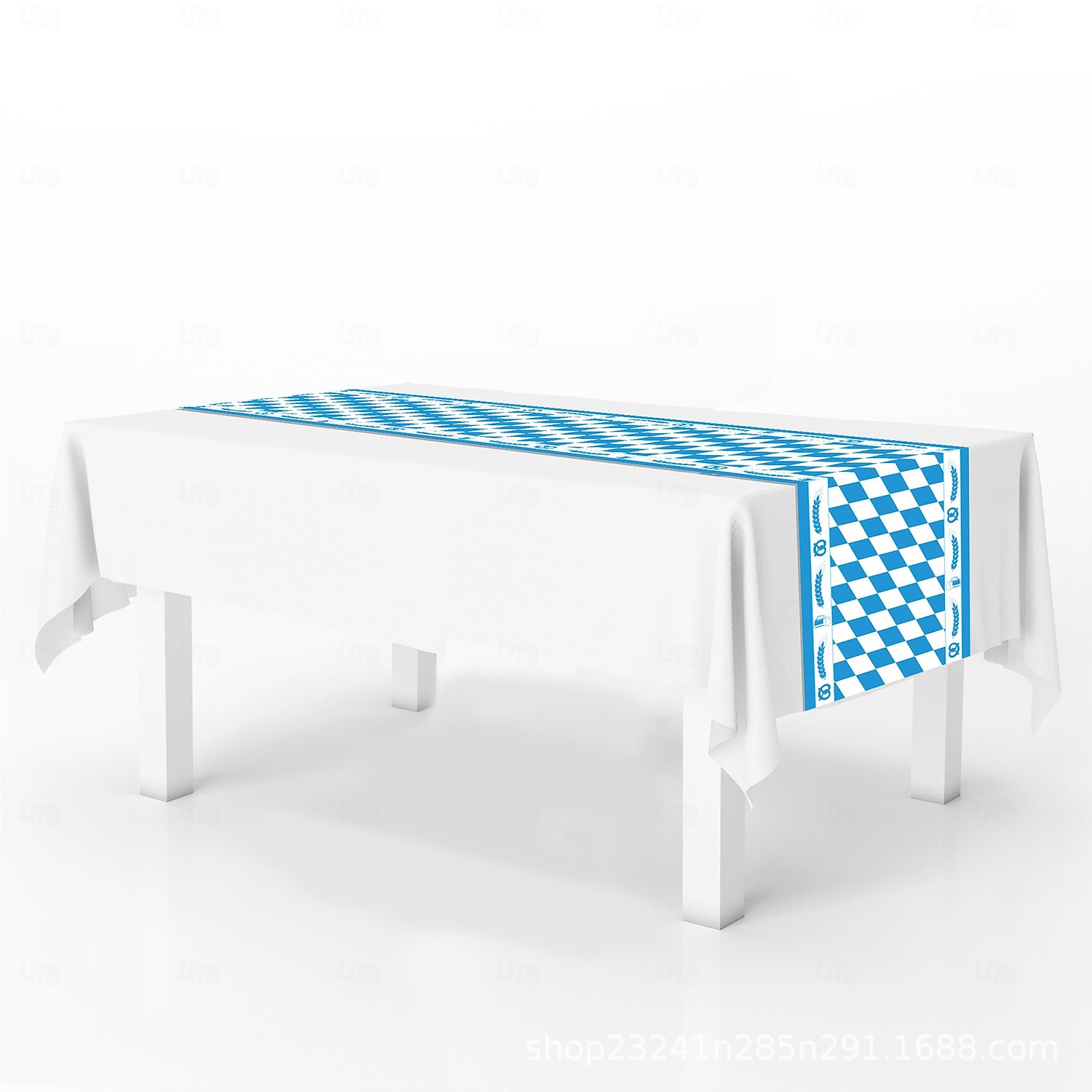 Confezione da 5 tovaglie Oktoberfest blu &Tovaglie a quadretti bianchi per forniture per la festa del tè dell'Oktoberfest, tovaglia rettangolare in plastica per campeggio, picnic, matrimonio, festa di del 2025 a $15.99 –P5