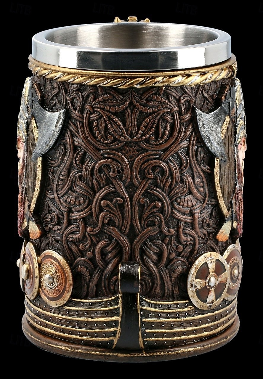 Caneca de pirata viking com cabeça de dragão medieval, caneca de presente para Oktoberfest, copo de cerveja de resina 3D com forro de aço inoxidável, utensílios de bar góticos para decoração de casa, pub ou taverna de 2025 por $27.99 –P4