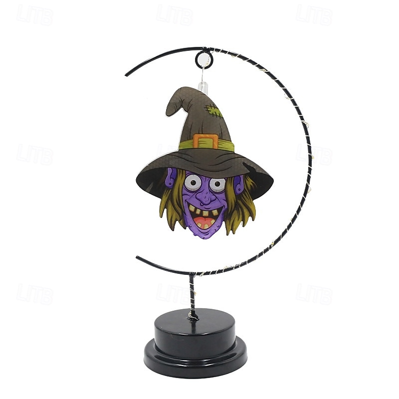 LED-koristeellinen lumottu halloween-yövalo, paristokäyttöinen pöytävalaisin kuunsirppilamput yöpöydän yövalot lahjat sopivat halloween cosplay -juhliin 2026 - $18.99 –P12