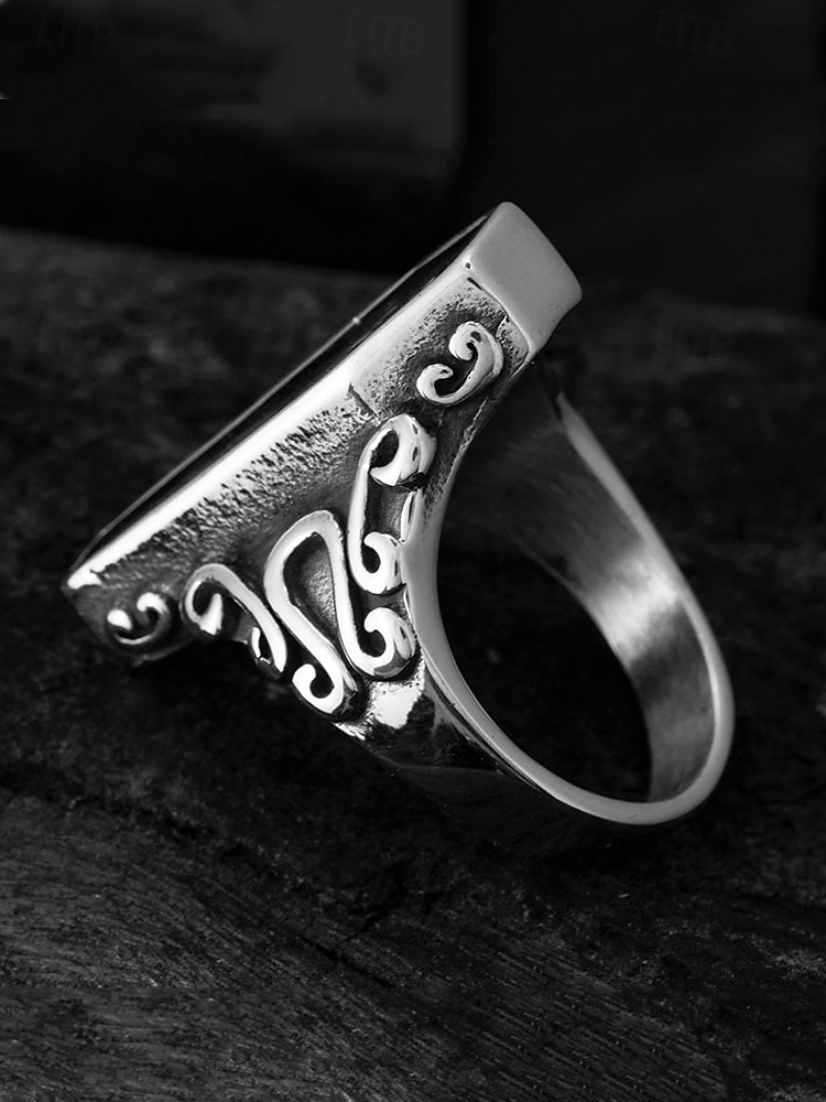 Men’s Gothic Coffin Titanium Steel Ring – Vintage Halloween Party Statement Jewelry with Skeleton Design for Cosplay & Retro Fashion 2025 - $14.99 –P6