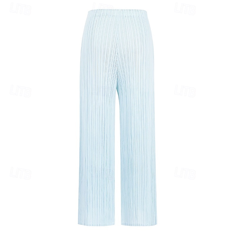 Per donna Chinos Pantaloncini Capri Elegante Vintage Moda Lunghezza alla caviglia Misura del girovita medio Semplice Pieghettato Comodo Elasticizzato blu acqua Avocado Nero Zenzero Estate Primavera del 2025 a $49.99 –P7