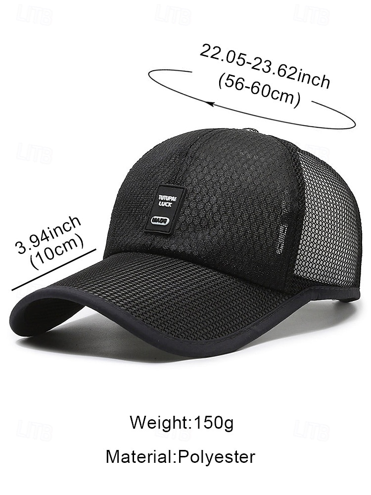 мужская бейсболка из дышащей сетки с изогнутыми полями – легкая регулируемая летняя шляпа для занятий спортом на открытом воздухе, походов и повседневной носки 2025 - $11.99 –P6