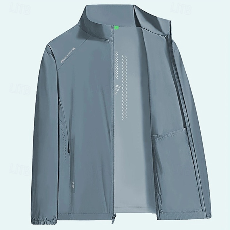 Herren Outdoorjacke Wanderjacke Regenmantel Außen Sonnenschutz Wanderoutfits Wanderbekleidung Frühling Herbst Oberteil Camping / Wandern / Höhlenforschung Laufen Dunkelgrau Schwarz Blau 2025 - $29.99 –P5