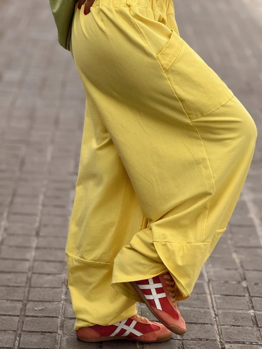 Per donna Chinos Vacanza Moda Streetwear Lunghezza intera Vita Alta Semplice Tasca Fascia Elastica Comodo Morbido Confortevole Micro-elastico All'aperto Streetwear Giallo Rosa Grigio Estate Primavera del 2025 a $26.99 –P3