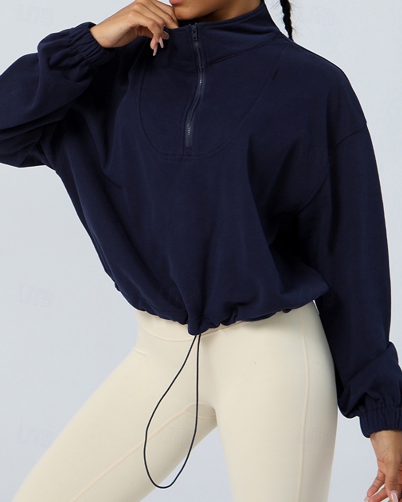 Mujer Sudadera tipo jersey Chaqueta para senderismo Chaqueta deportiva Al aire libre Elástico Trajes de senderismo Ropa de senderismo Otoño Sudadera Algodón Tenis Golf Corriendo Color sólido Violeta 2025 - $38.99 –P15