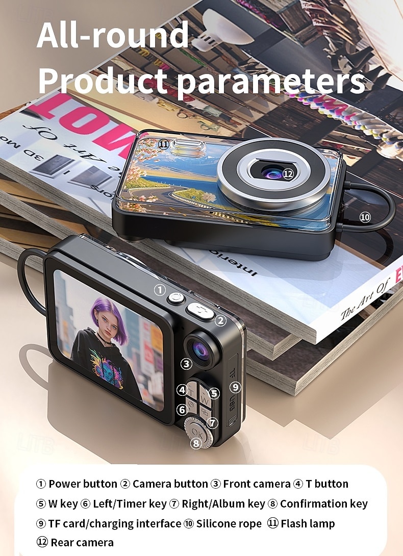 2025年 ミニデジタル学生用自撮りカメラ、写真撮影用インスタントカメラ、32GB、64GB、128GBカメラ、ボーイフレンドとガールフレンド用のインスタントカメラ コレクション – $54.99 –P14