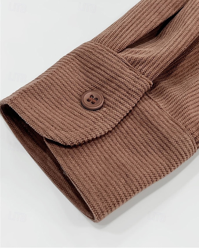 Per uomo Giacca Leggera Giacca in Velluto a Coste Giacca Casual Vacanza Quotidiano Resistente all'usura Tasca Primavera Autunno Semplice Moda Classico Bavero Regolare Nero Blu marino Cammello Marrone del 2025 a $24.99 –P7