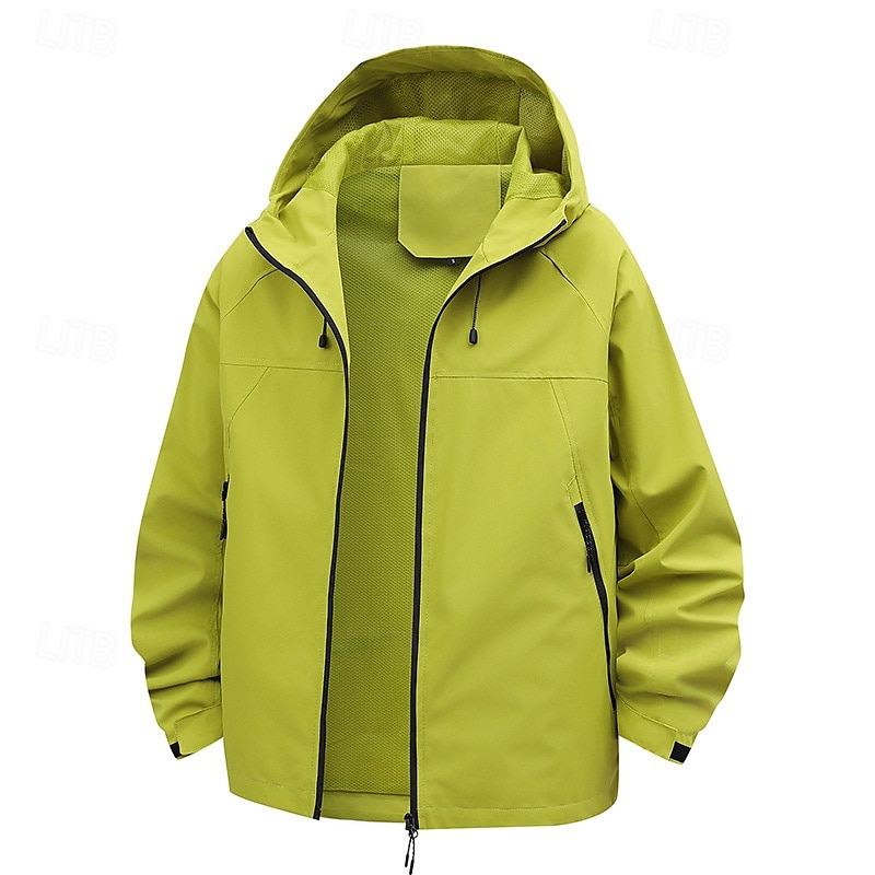 Men's Windbreaker Hiking Jacket rain coat Outdoor Waterproof Windproof Hiking Outfits Hiking Clothes Spring Autumn / Fall Top Camping / Hiking / Caving Running Black White Blue 2025 - $19.99 –P4