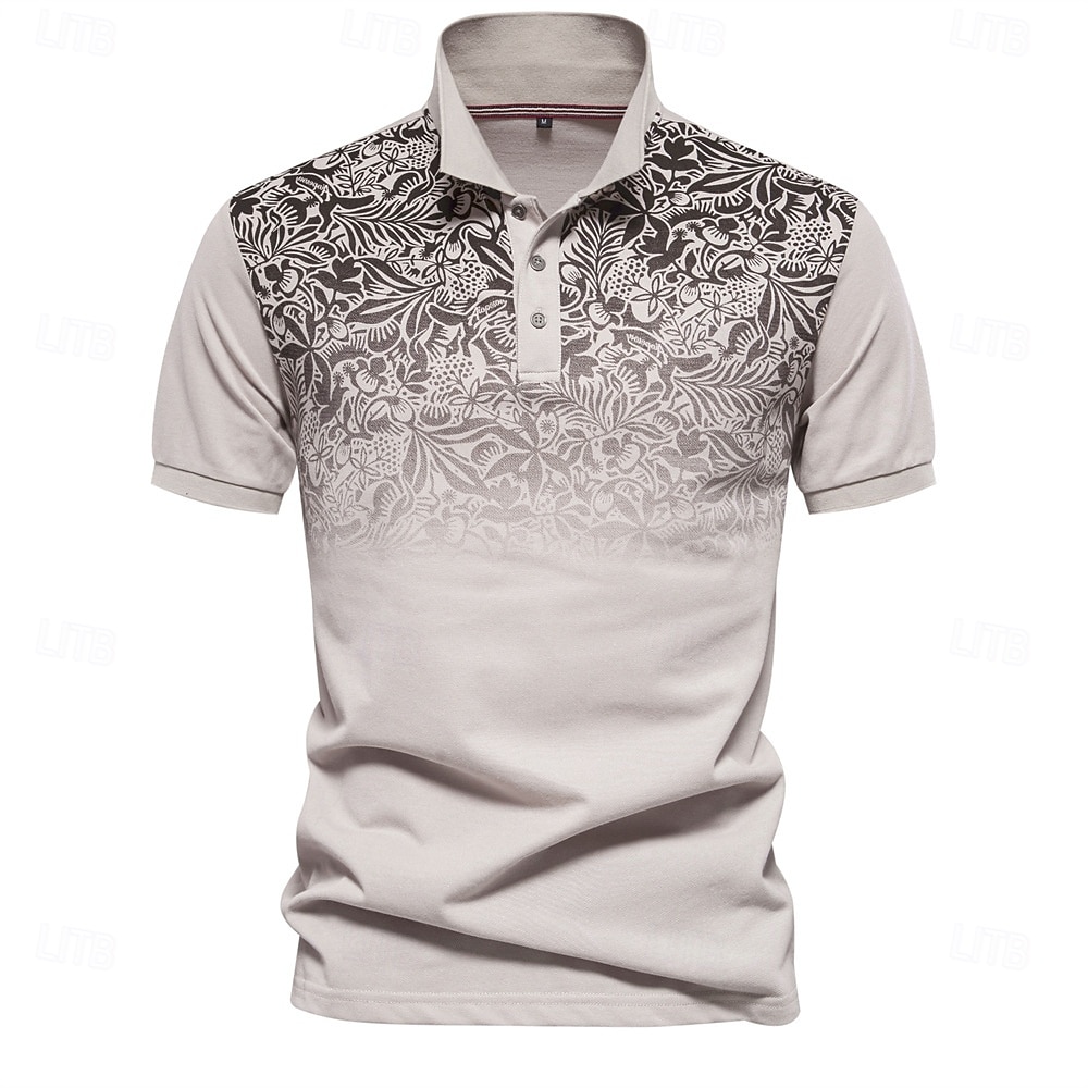 Herren Männlich Blumen Blumenmuster Polo Strick-Polopullover Kurzarm Umlegekragen Polokragen Modern Formell Arbeit Sport & Outdoor Knöpfe Drucken Frühling Rubinrot Weiß Hellblau 2025 - $22.99 –P6