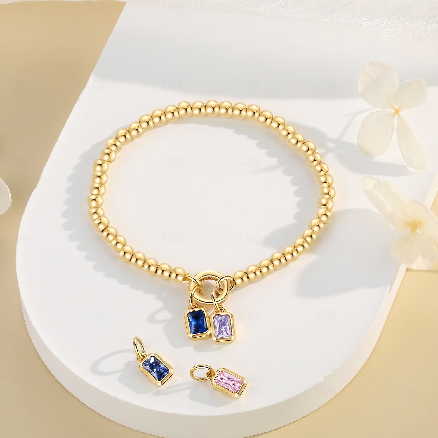 Bracciale con ciondolo con pietra portafortuna - due pietre portafortuna personalizzate da indossare al polso per un tocco di romanticismo. È un regalo perfetto per tua moglie/mamma/fidanzata per San del 2025 a $20.99 –P6