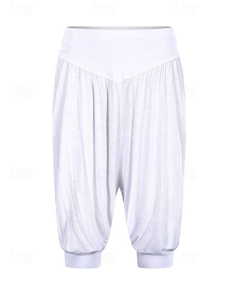 Dámské Kalhoty na jógu Harémové kalhoty Bombarďáky Lehká váha Vysoký pas Tělocvična Pilates Zumba Spodní část oděvu Pevná barva Černá Bílá Burgundská fialová Hlavní město Podzim Sportovní Sportovn 2026 - $13.99 –P4