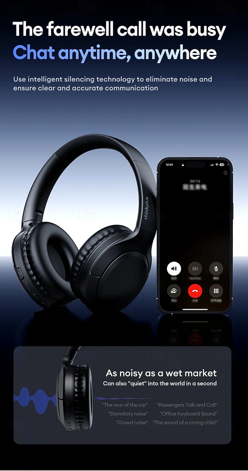 Lenovo TH53 Bluetooth V5.4 Earphone HiFi Stereo Sound with Music Mode Headphone Bulit-in 2 Mics for HD Calls Headset 2025 - $45.99 –P9