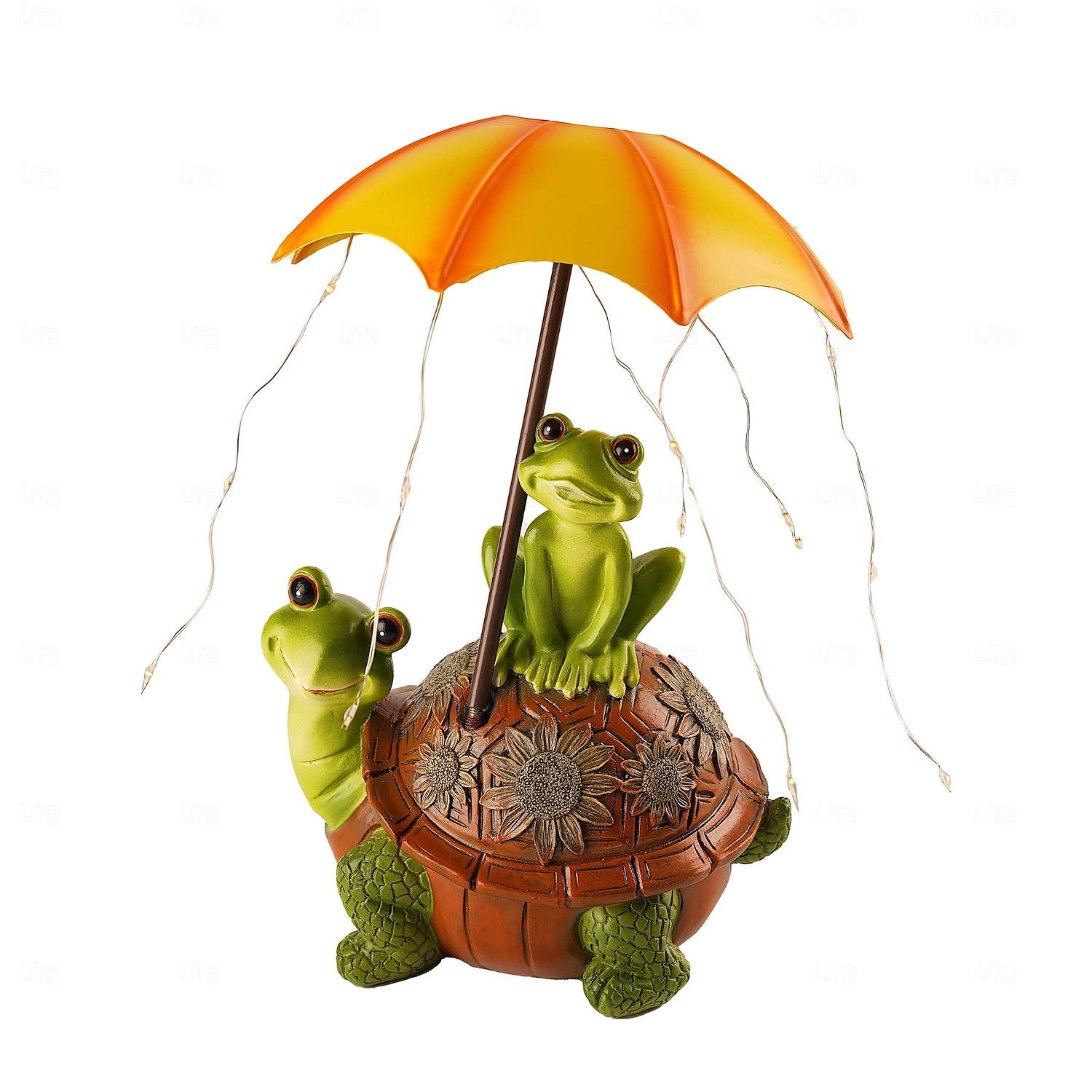 1 lámpara decorativa de resina con forma de tortuga solar impermeable para exteriores, con forma de rana y paraguas, para patio, jardín, parque, césped, sendero, luces de observación paisajísticas. 2026 - $26.99 –P9