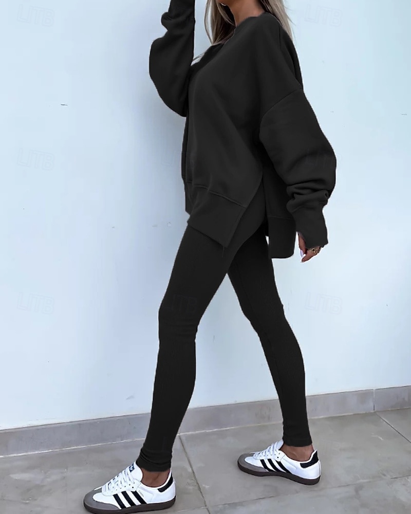Damskie Dres Getry Bluza z kapturem Koronka Kieszeń na zamek Solidne kolory Zestawy odzież Jesień Magenta Czarny Siłownia Athleisure Bieganie Keep Warm Odporność na wiatr Długi rękaw Sport Odzie 2026 - $31.99 –P19