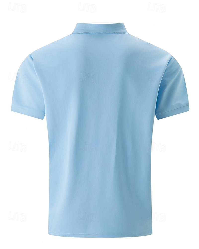 Men's Golf Shirt Golf Polos Shirts Casual Sports Stand Collar Short Sleeve Basic Modern Color Block Patchwork Buttons Summer Spring Regular Fit Black Navy Blue Sky Blue Dark Green Brown Gray Golf 2026 - $21.99 –P3