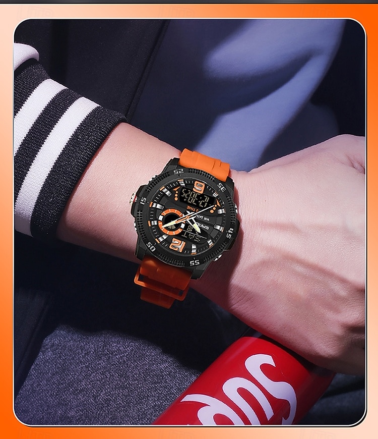 SANDA 3372 Dual Display Men's Watch Chronograph Alarm Clock Sport Multi functional Waterproof LED Electronic Watches 2025 - $26.99 –P16