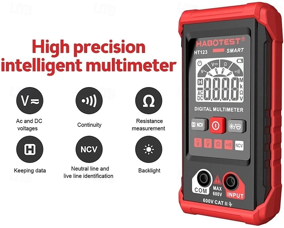 ht123 intelligens digitális multiméter AC/DC feszültség ellenállás folytonosságmérés teszter elektromos ncv multiméter háttérvilágítással 2025 - $29.99 –P2