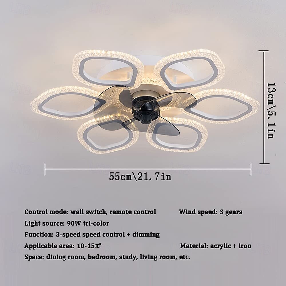Ceiling Fans with Lights, Semi Flush Mount Low Profile Fan, Quiet Reversible Motor, Round Ceiling Lights with Fan for Bedroom, Living Room and Dining Room 2025 - $205.79 –P8