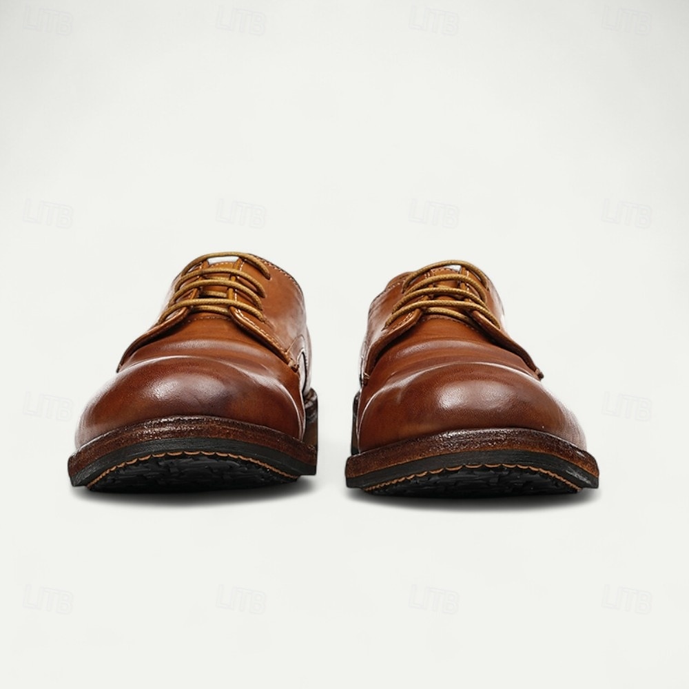 Herren Elegante Schuhe Spaziergang Leder Italienisches Vollnarbenleder Bequem Rutschfest Schnürung Schwarz Braun Kaffee 2025 - $229.99 –P9