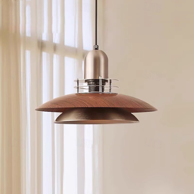 retro middelaldermetall &UFO-pendellampe i tre, mid-century, til spisestue/soverom 2025 - $172.99 –P3