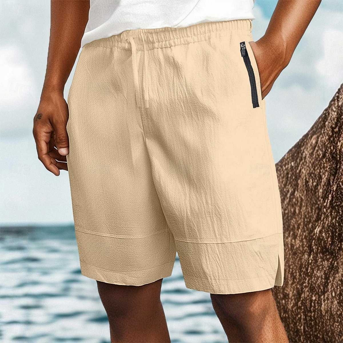 Per uomo Shorts Shorts di Lino Pantaloncini Estivi Shorts da Spiaggia Coulisse Tasca Elastico in vita Semplice Comodità Traspirante Lunghezza al ginocchio Casuale Quotidiano Ferie Vacanza Moda Bianco del 2026 a $24.99 –P9