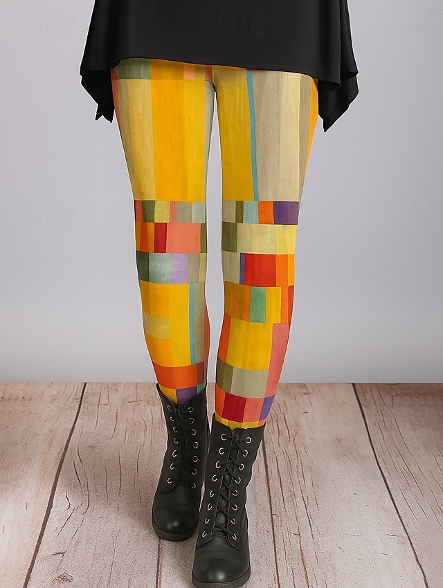 Femmes Leggings Vacances ancien Style Ethnique Longueur complète Taille haute Graphique À carreaux Abstrait Impression 3D Séchage Rapide Respirabilité Doux Élastique Extérieur Maison Décontracté de 2025 ? $19.99 –P1