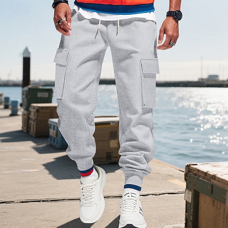 Per uomo Pantaloni Cargo Joggers Pantaloni Pantaloni da Tuta Cargo Elastico in vita Coulisse Multi-tasche Semplice Indossabile All'aperto Quotidiano Campeggio & Escursionismo Moda Classico Nero Rosso del 2025 a $20.99 –P20