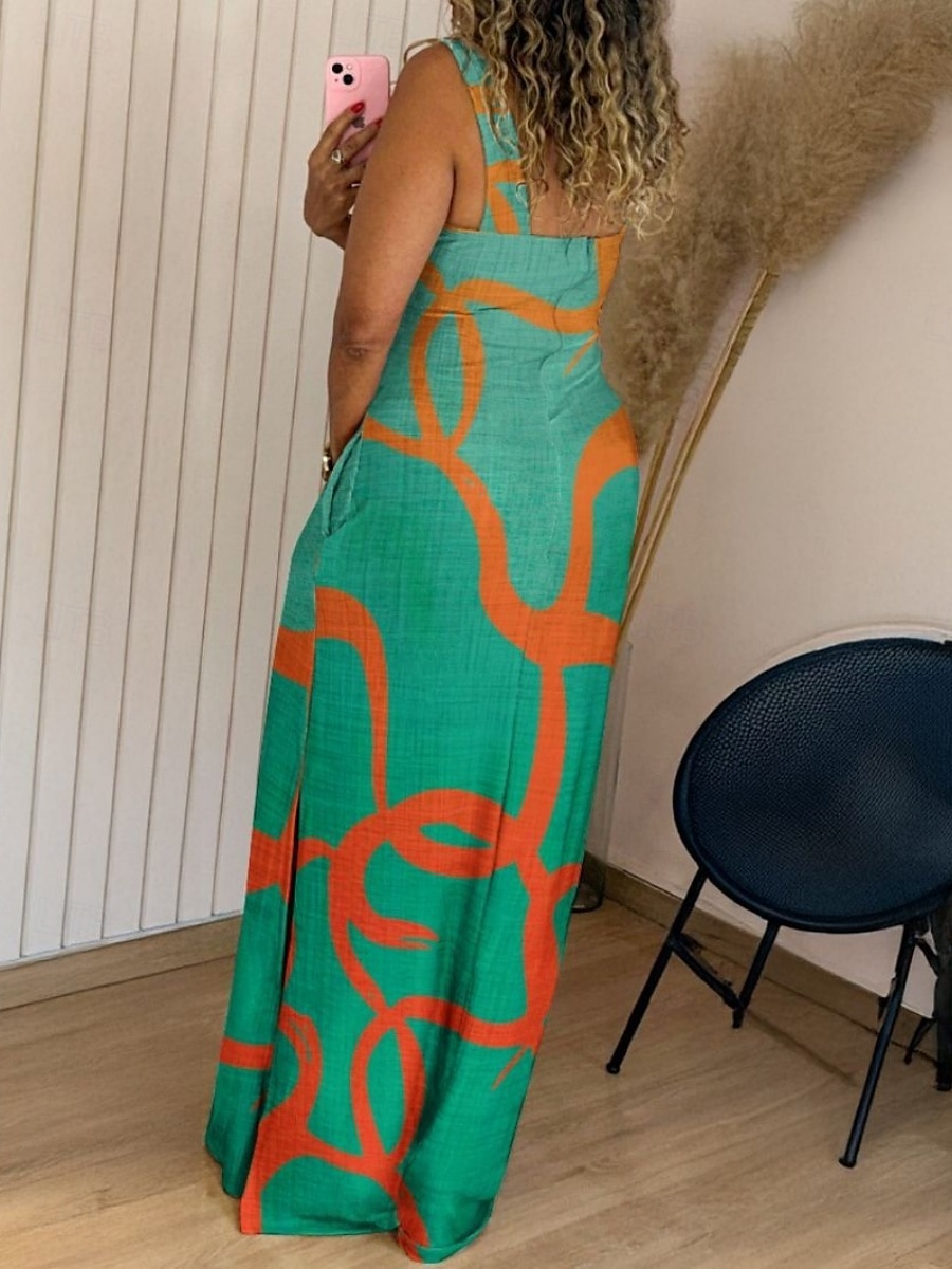 Damen Maxikleid Etui-Kleid Unterkleid Urlaub Lässig Boho Outdoor Ausgehen Normale Passform Geometrisch Ärmellos Spaghettiträger Gelb Wein Purpur Grün Sommer 2025 - $36.99 –P12