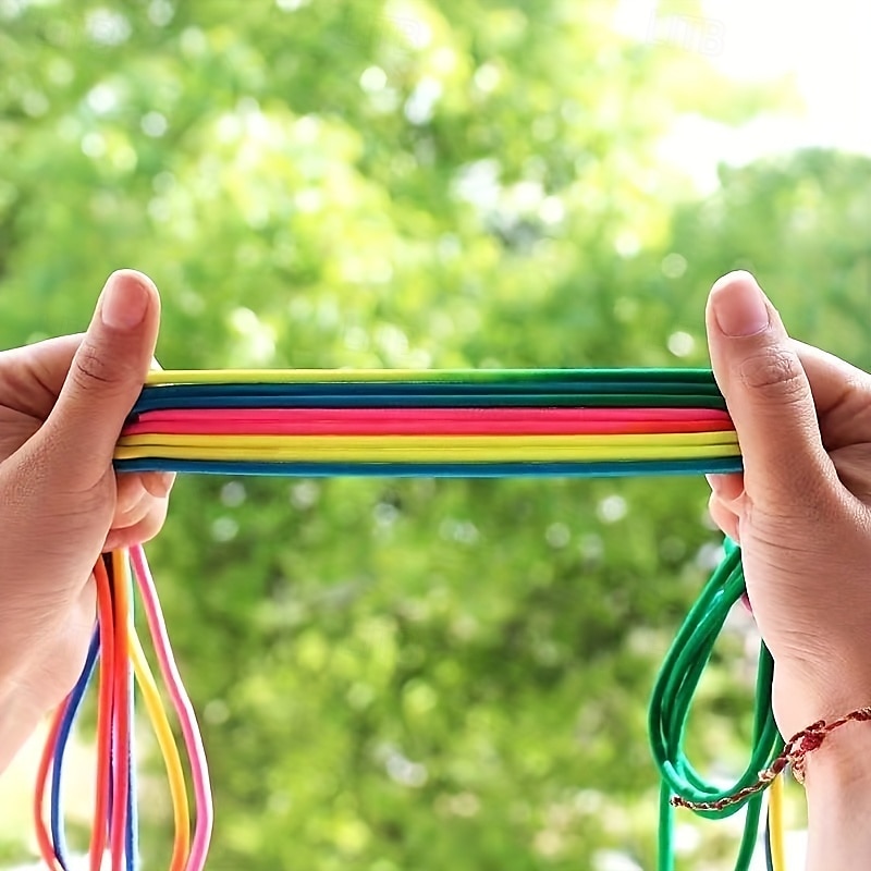 Corde à sauter élastique pour enfants - Bande à sauter durable en mélange de caoutchouc et de nylon pour l'exercice et le fitness. Non chargée. Convient aux enfants de 12 ans et moins. Jouet à sauter de 2025 ? $15.49 –P5