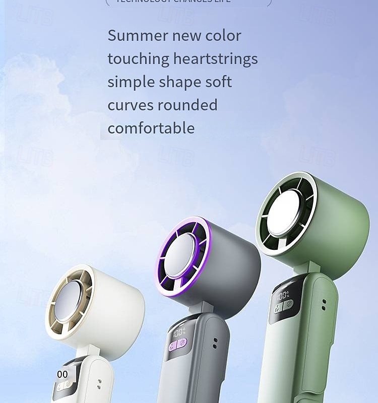 1 Pc handheld cooling fan with 100 levels of cooling and folding, portable turbo mini semiconductor ice pack fan 2025 - $24.99 –P25
