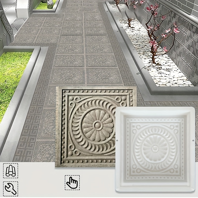 Molde de cimento plástico com design de pétala de 1 peça para passarela, pedras de piso, jardim, estrada, pátio, pavimentação, azulejos de parede, azulejos coloridos de 2025 por $27.99 –P4