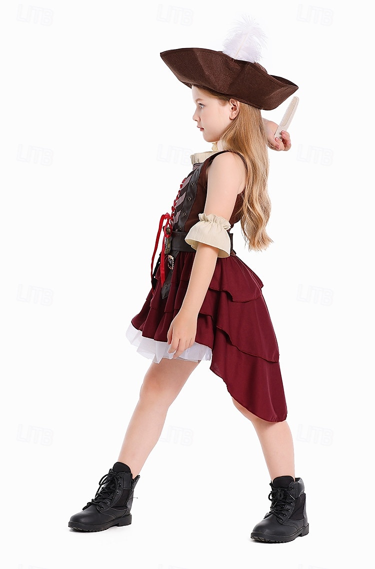 Costumi da pirata Jack Sparrow Vestito Abiti Costume Film d'avventura Cosplay for Ragazze Bambini Halloween Carnevale Performance Vestirsi in modo educativo Vestiti per eventi scolastici del 2026 a $47.99 –P2