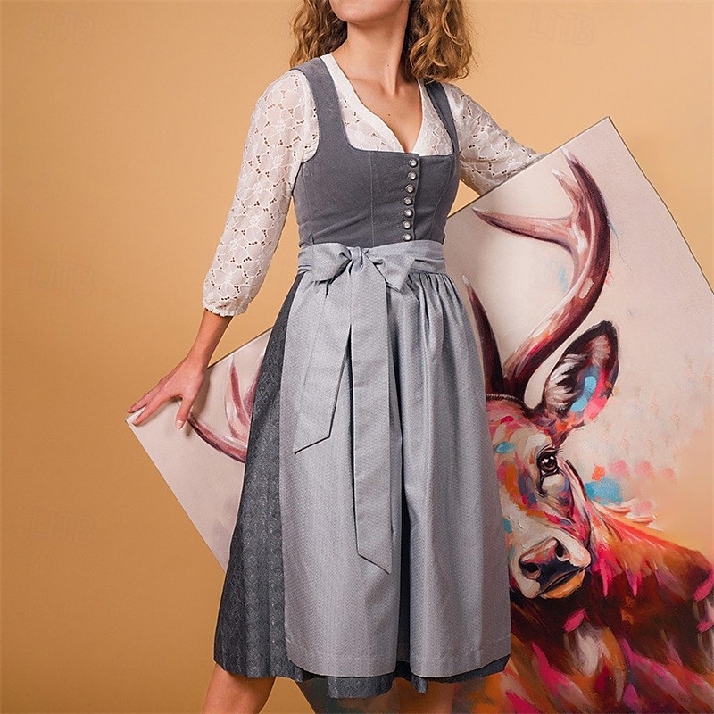 Carnaval Oktoberfest bier Jurken Dirndl Trachtenkleider hulp in de huishouding Bavarian Duits Weiden Dames Carnaval Bierfestival Doek in traditionele stijl Kleding Schort 2025 - $96.99 –P7