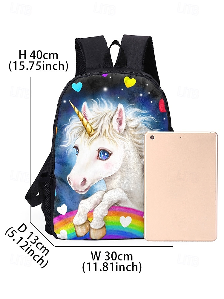 Girls'3-Piece Unicorn Backpack Set with Lunch Bag and Pencil Case – Colorful Rainbow Design for Elementary School and Daily Use Kayomi Harai 2025 - $32.99 –P4