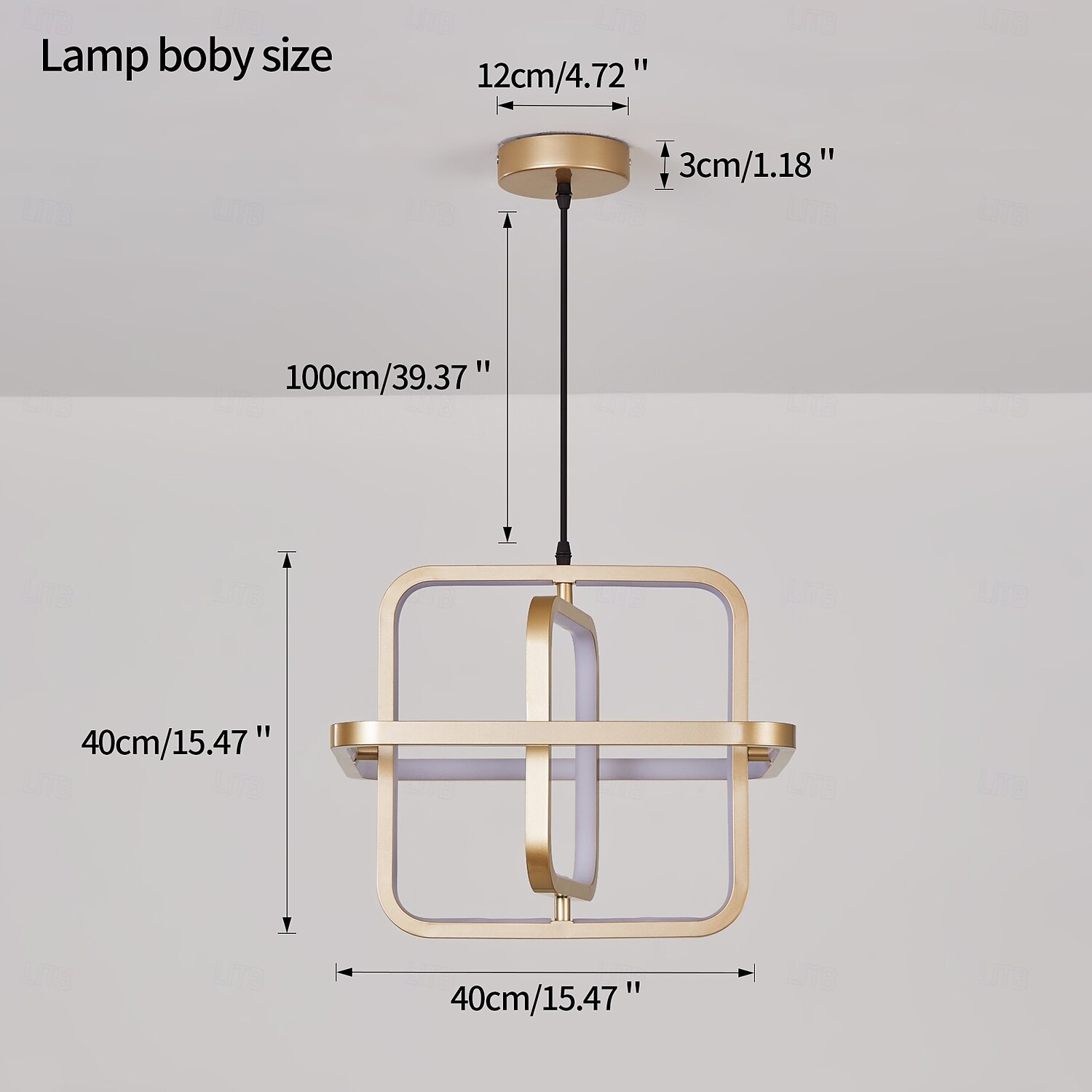Square LED Pendant Lamp Restaurant Office 350° Rotation Pendant Light Modern Minimalist 40 Watt Industrial Style Hanging Lamps Gold for Restaurant Bar Kitchen Dining Room Atmosphere 2025 - $299.99 –P3