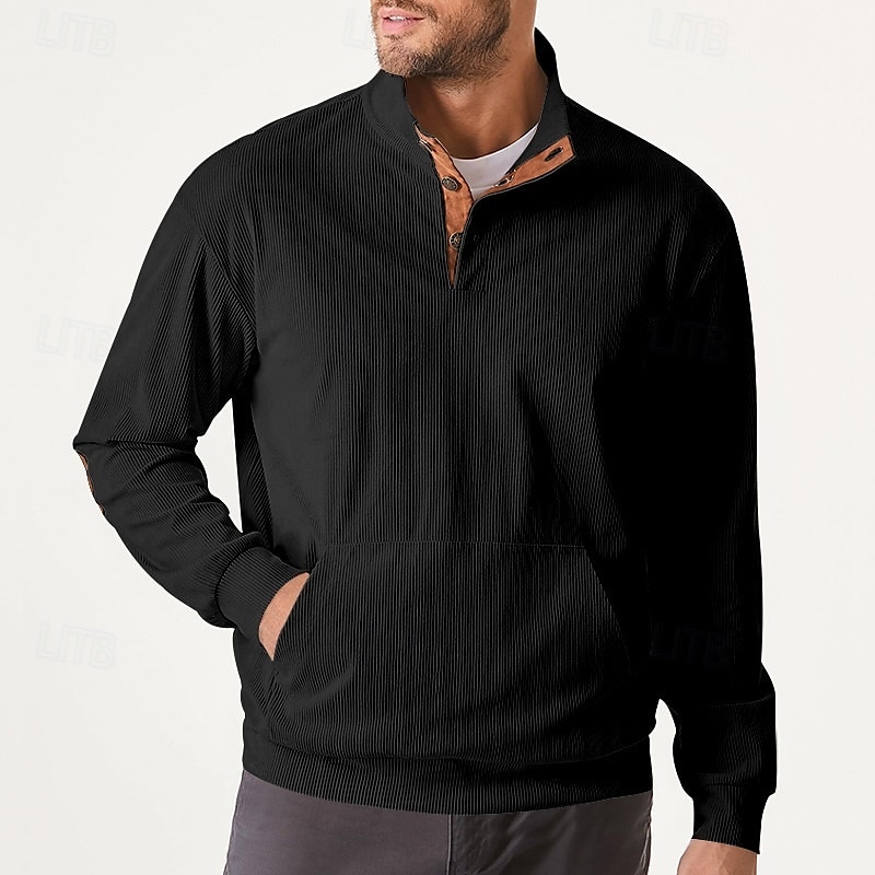 Men's Sweatshirt Button Up Hoodie Apricot Black Army Green Light Grey Coffee Standing Collar Plain Pocket Front Pocket Sports & Outdoor Casual Daily Streetwear Cool Sportswear Spring &  Fall Clothing 2025 - $30.99 –P2