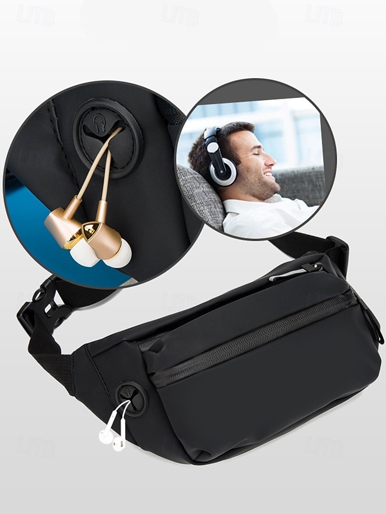 Marsupio impermeabile da uomo con strisce riflettenti - marsupio antigraffio, indossabile come borsa a tracolla, adatto per spostamenti quotidiani, viaggi e attività all'aperto del 2025 a $14.99 –P5