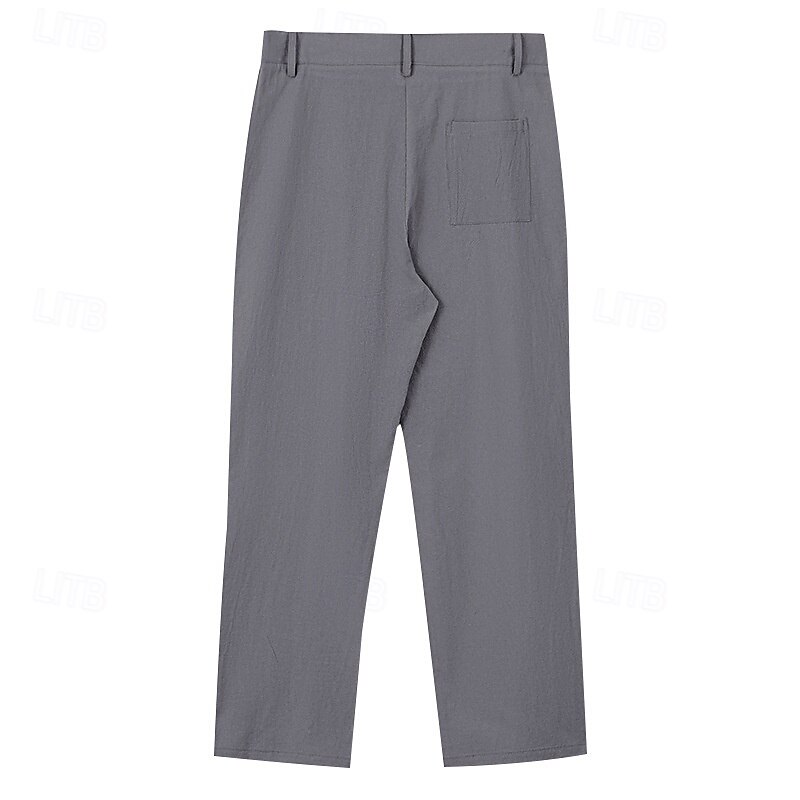 Herren Leinenhosen Hose Sommerhose Strandhose Tasche Gerader Schnitt Einfach Komfort Atmungsaktiv Urlaub Täglich Ferien Hawaiianisch Boho Schwarz Weiß 2025 - $25.99 –P4