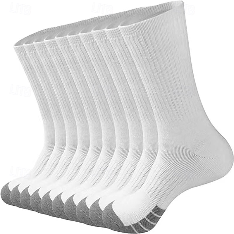 Herren 5 Paare Mehrfachpackungen Socken Laufsocken Freizeitsocken Weiß Rote Farbe Farbblock Urlaub Sport & Outdoor Täglich Basic Mittel Frühling Herbst Mode Lässig 2025 - $6.49 –P2