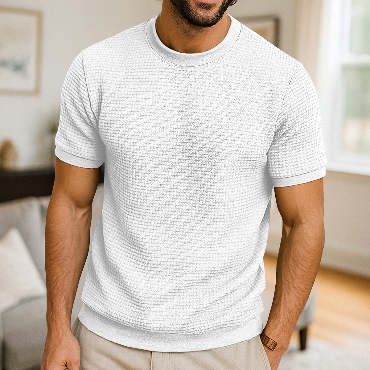 Per uomo Maglietta a Maglia Waffle Maglietta Manica Corta Girocollo Estate Tutte le stagioni Blocco di colori Testurizzato Moda Designer Casual Bottoni Base All'aperto Casuale Quotidiano Esercito del 2025 a $18.99 –P5