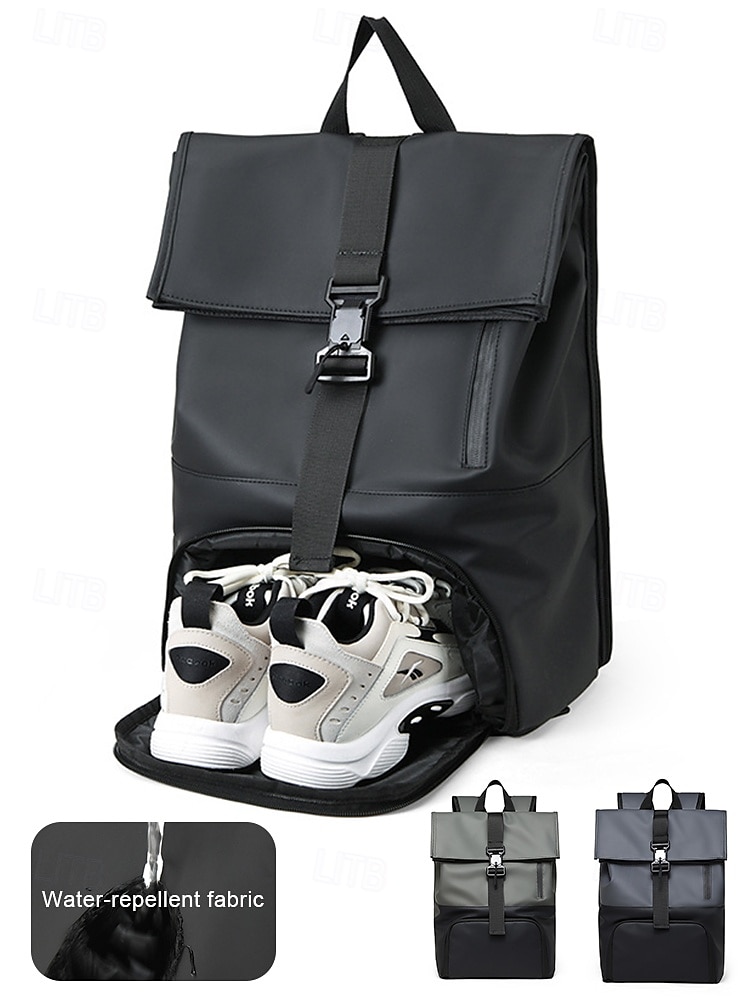 Sac à dos de voyage imperméable pour homme avec compartiment à chaussures, design simple à enroulement, tissu Oxford durable, adapté à l'école, à la salle de sport, aux déplacements quotidiens et aux week-ends de 2025 ? $32.99 –P3