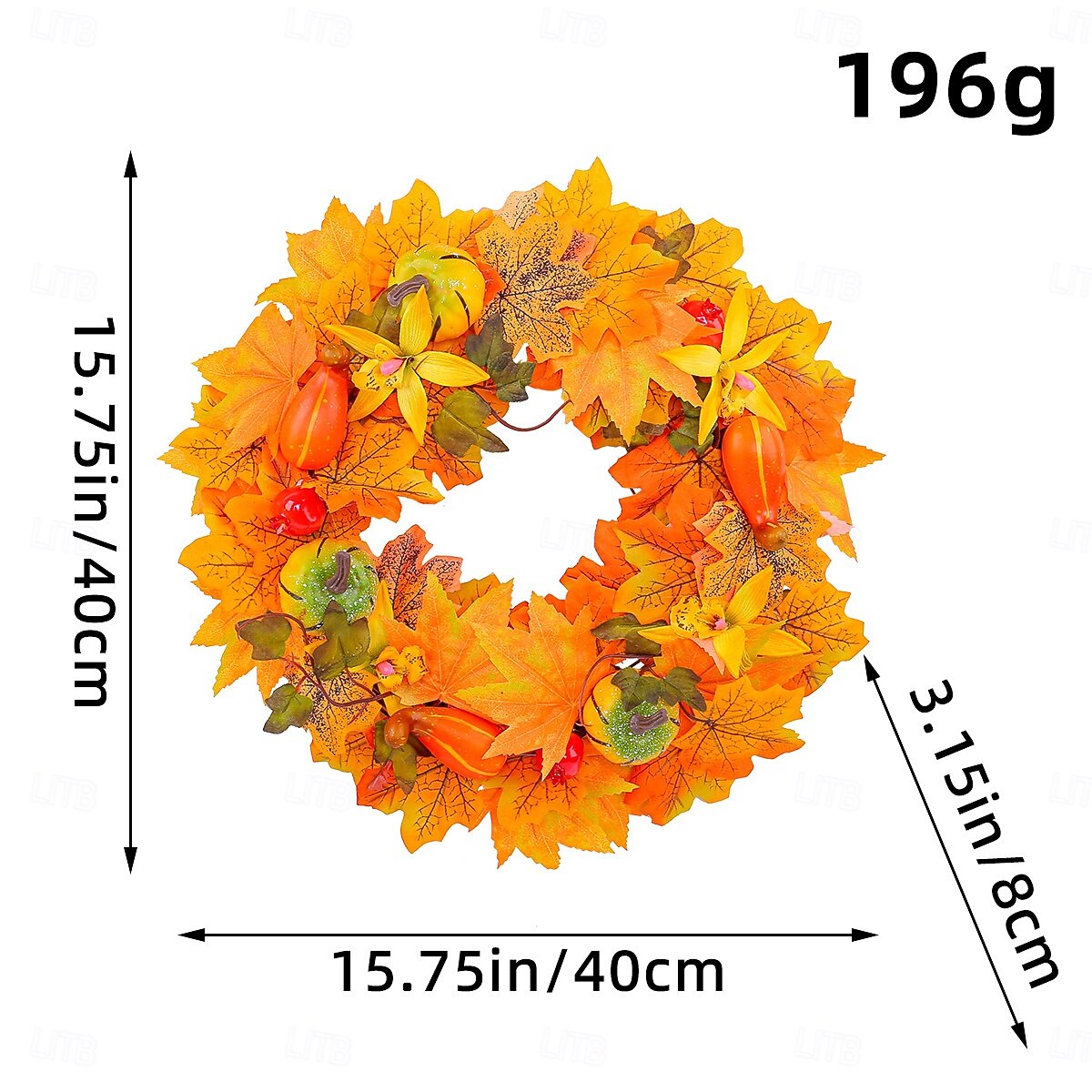 Fall Wreath for Front Door Thanksgiving Autumn Harvest Indoor Outdoor Decoration, Pumpkin and Maple Leaf Artificial Grapevine Wreath Halloween Home Decor 2025 - $29.99 –P3